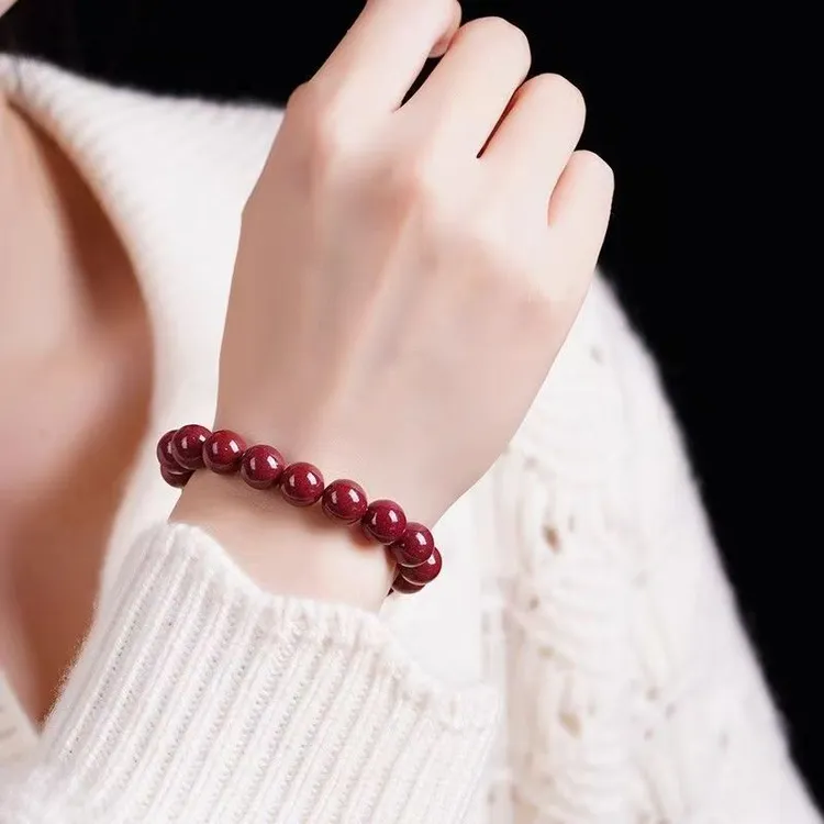 天然辰砂含辰砂工艺品手串高含量朱砂8mm手串