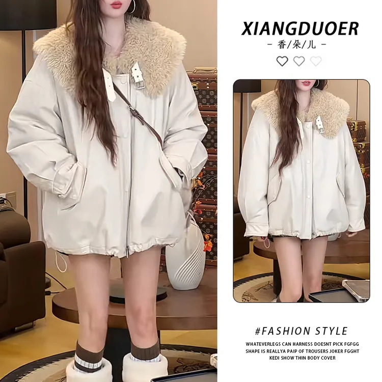 超好看时尚棉衣穿搭大毛领棉服2025冬季新款流行氛围优雅外套女装