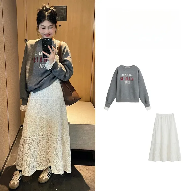 法式高级感套装女一整套ootd穿搭春季新款时尚上衣独特好看裙子潮