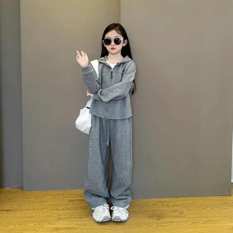 女童卫衣套装春秋2025新款洋气炸街秋季休闲儿童运动时尚两件套潮
