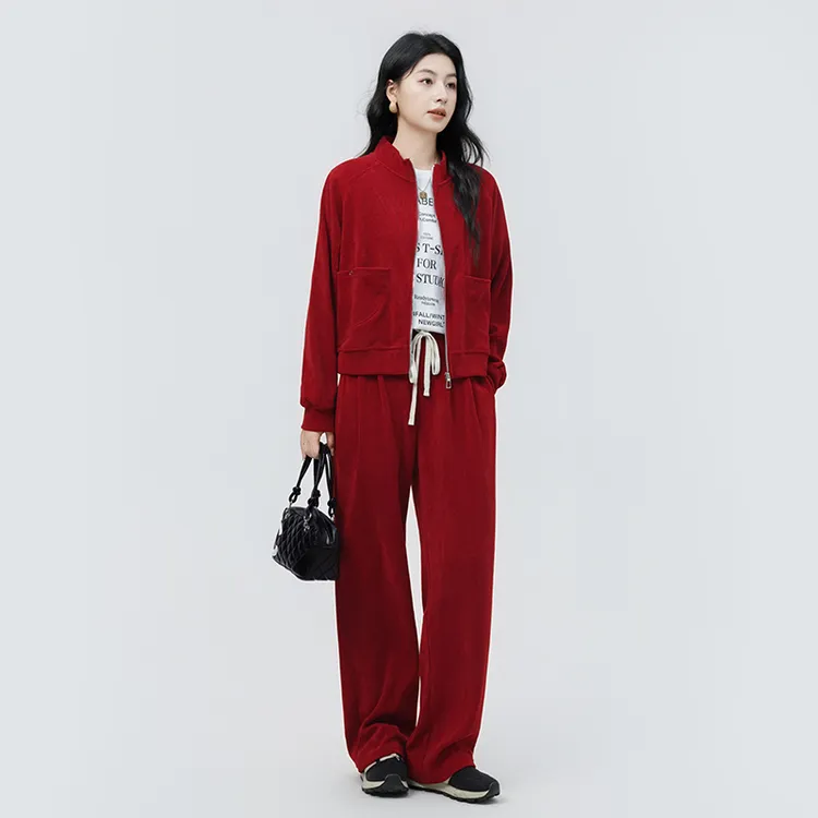 2025年秋冬新款套装潮流时尚两件套舒适慵懒风宽松休闲运动套装