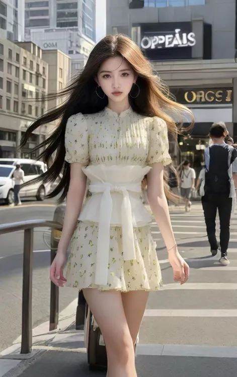 夏季新款温柔甜美风圆领碎花短袖连衣裙女轻奢千金风高级氛围感