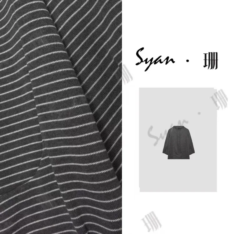 Syan【左岸】秋季洋气时尚百搭小众休闲轻奢设计感条纹卫衣
