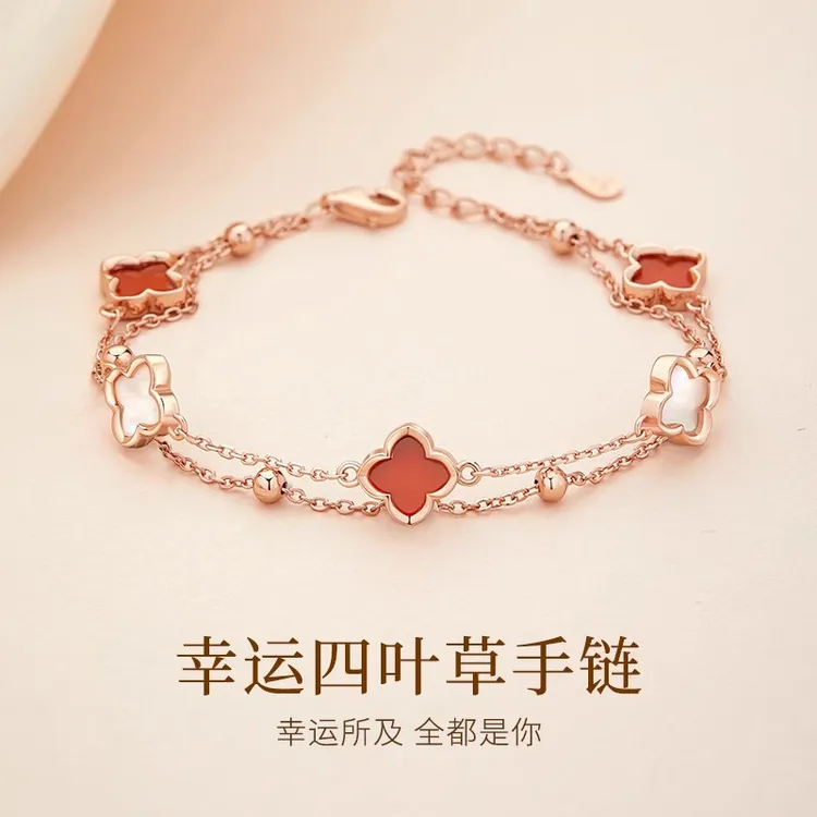 925银手链 四叶草手链女款2025爆款新款小众手镯生日礼物送女朋友