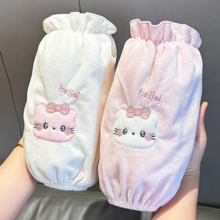 2025新款秋冬季袖套女可爱小猫护袖工作办公室防脏羽绒服套袖ZGL