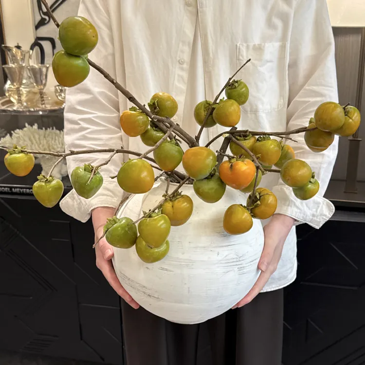 新鲜 柿子鲜切枝条 水培鲜花适合室内插花装饰  柿柿如意