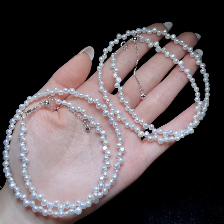 【云上叙】S925银淡水珍珠项链-多样性发一件-随型-V49333-M（甄选）