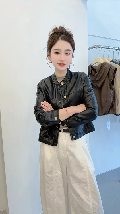 （随性时光）海宁皮衣女植鞣皮2025年新款外套女