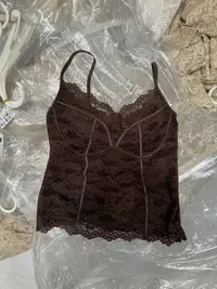 法式修身型吊带背心女装黑色短款打底#2536