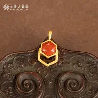 珠光宝气南红六边形吊坠女款复古风高级感小众设计锁骨链（商城）