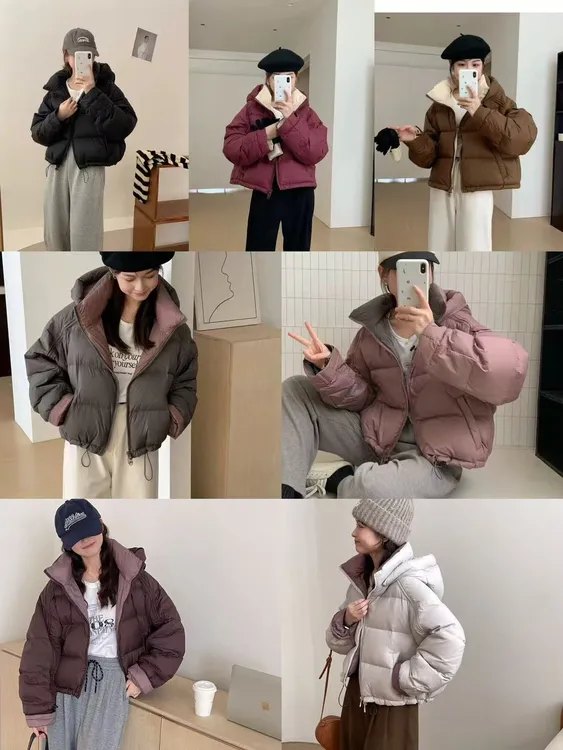 韩系短款连帽面包服！秋冬款新宽松保暖羽绒服冬季
