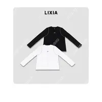 LIXIA【闲情时光】简约休闲风慵懒感个性设计字母长袖T恤-D9962