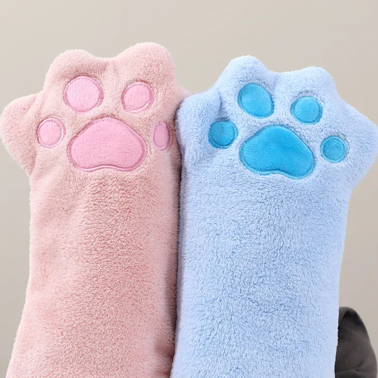 珊瑚绒宠物洗澡巾小猫小狗洗澡毛巾加厚宠物毛巾手套猫咪洗澡手套
