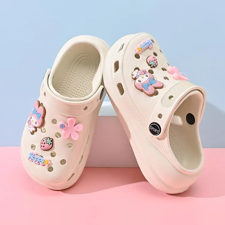 日本女童洞洞鞋儿童凉鞋夏新款女孩防滑软底沙滩可爱公主外穿宝宝