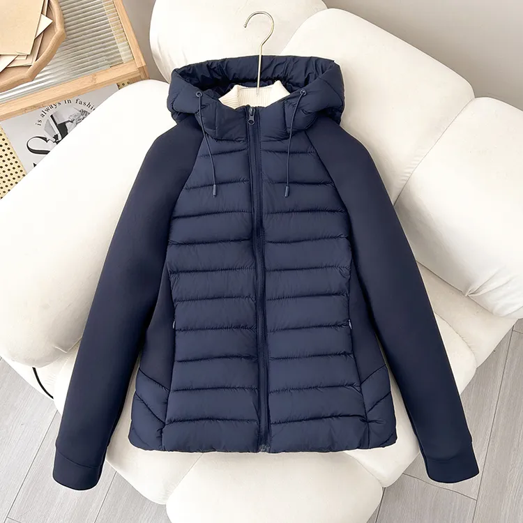 轻薄排骨棉服女秋冬2025新款小个子外套连帽棉袄时尚百搭棉衣女装