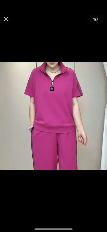 连帽春夏短裤阔腿洋气运动夏季时尚宽松长裤女士休闲运动套装