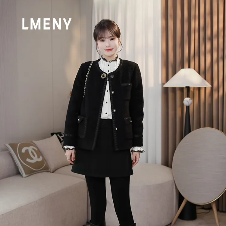 LMENY“黑松露”小香风羽绒服女25冬季新款羊毛宽松保暖外套25DY024