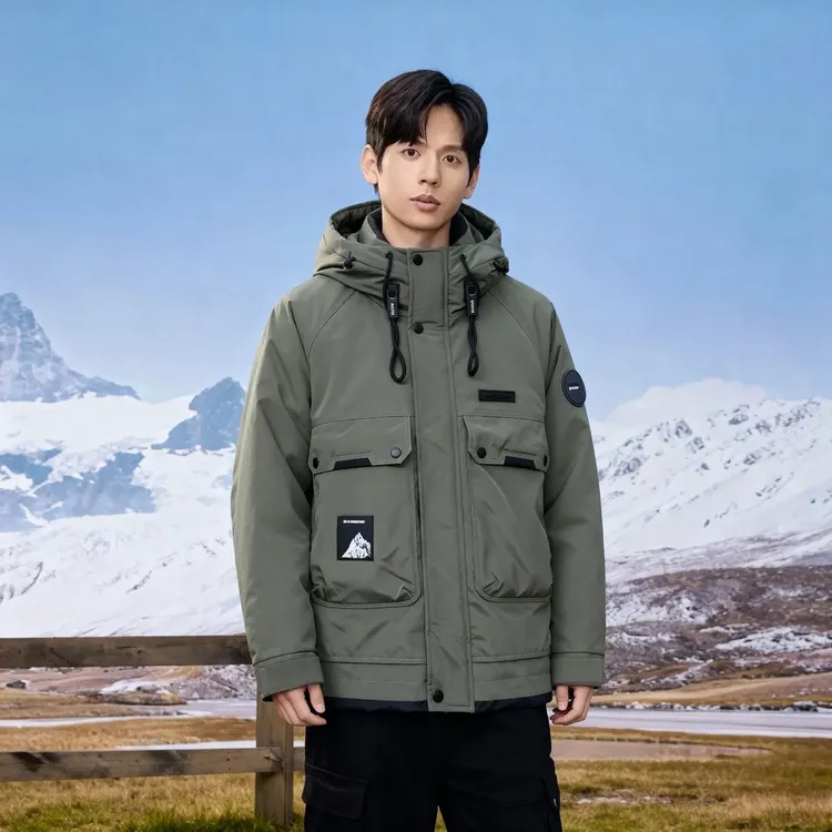 冬季男款时尚羽绒服户外连帽宽松加厚保暖潮流登山2562