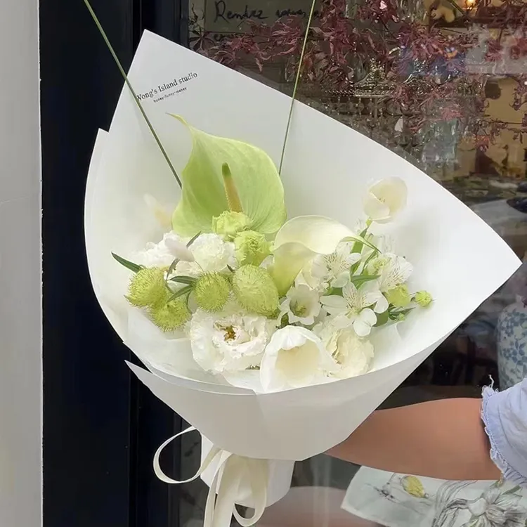 新款157克加厚牛皮纸包花硬挺造型纸高级感ins玫瑰花束鲜花包装材