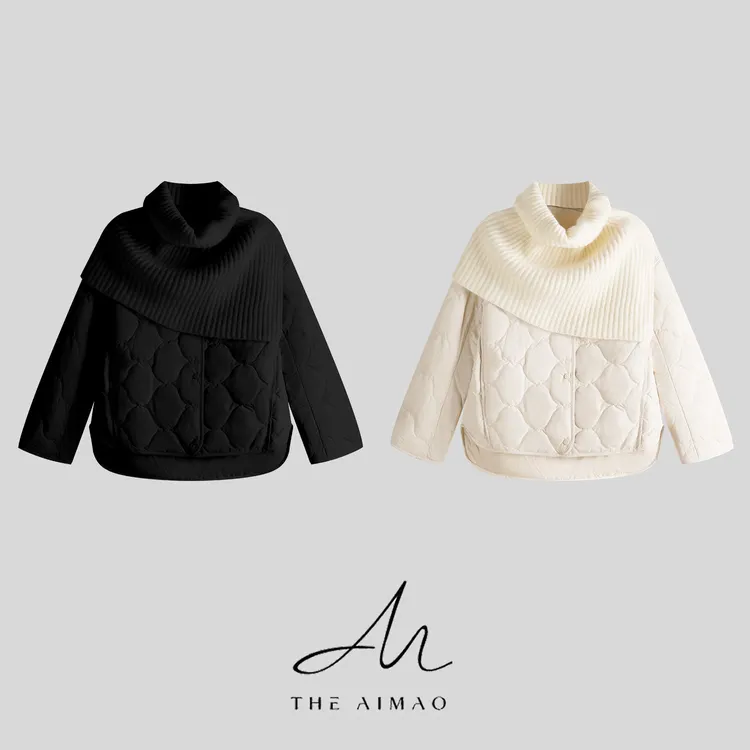 【THE AIMAO】“芬兰冬日”90白鹅绒葫芦绗线围脖羽绒外套XYX82868