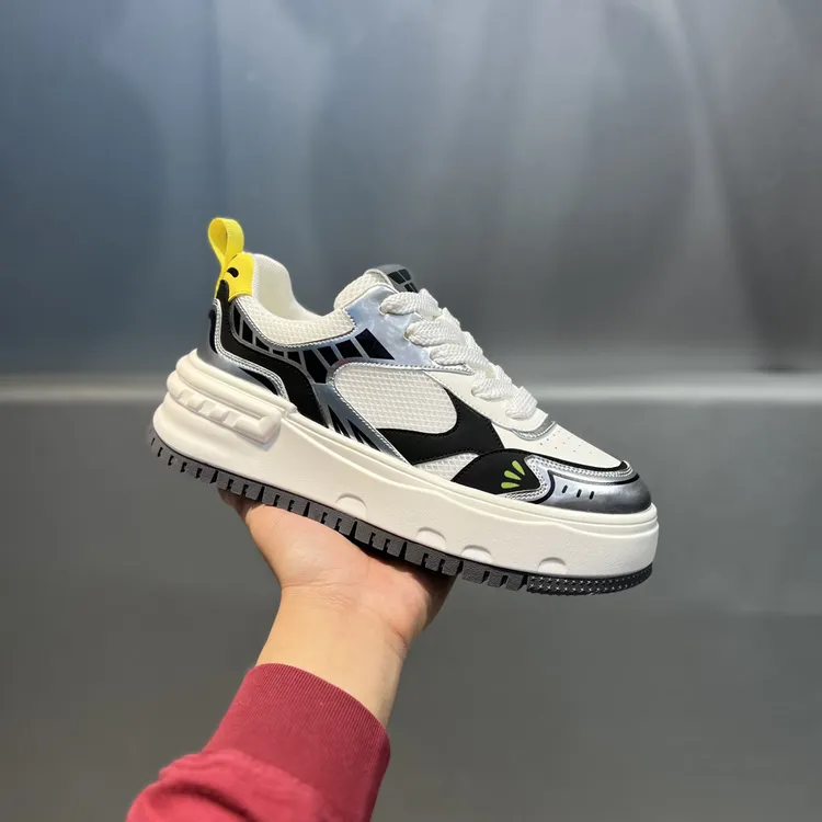 夏季网面透气厚底小白鞋2025新款时尚运动百搭老爹鞋潮流休闲鞋男