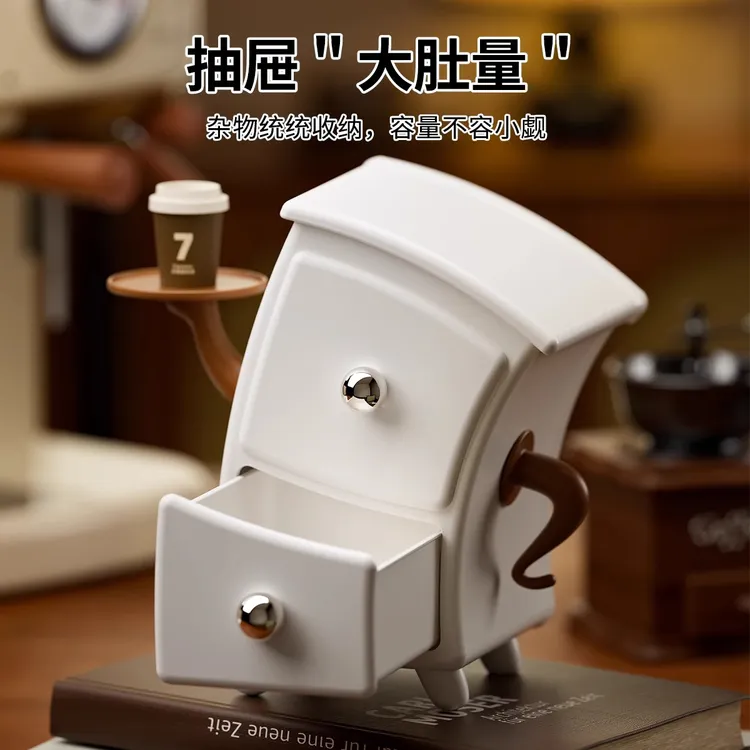 抢【包邮】创意抽弯腰屉式玄关置物柜梳妆台面耳环首饰盒分格整理架