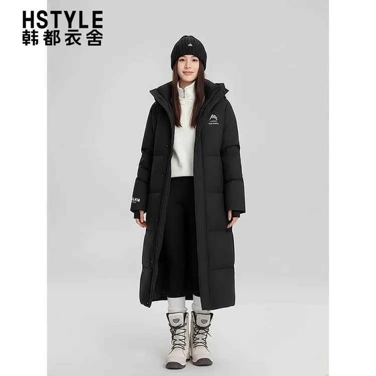 韩都衣舍官方正品棉服长款2025冬季加厚情侣防风保暖过膝休闲外套