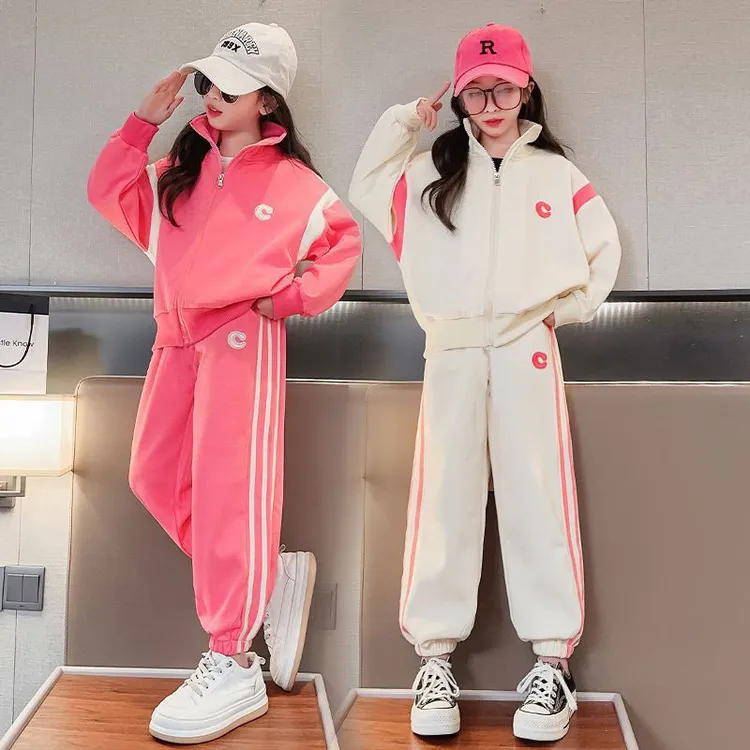 女童春装套装韩版新款洋气时髦中大童女孩春款卫衣运动两件套
