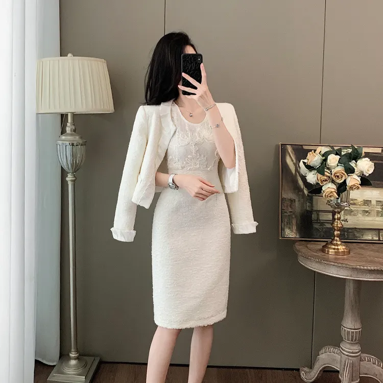 法式名媛风气质减龄套装女春秋季新款高级感收腰显瘦时尚两件套裙