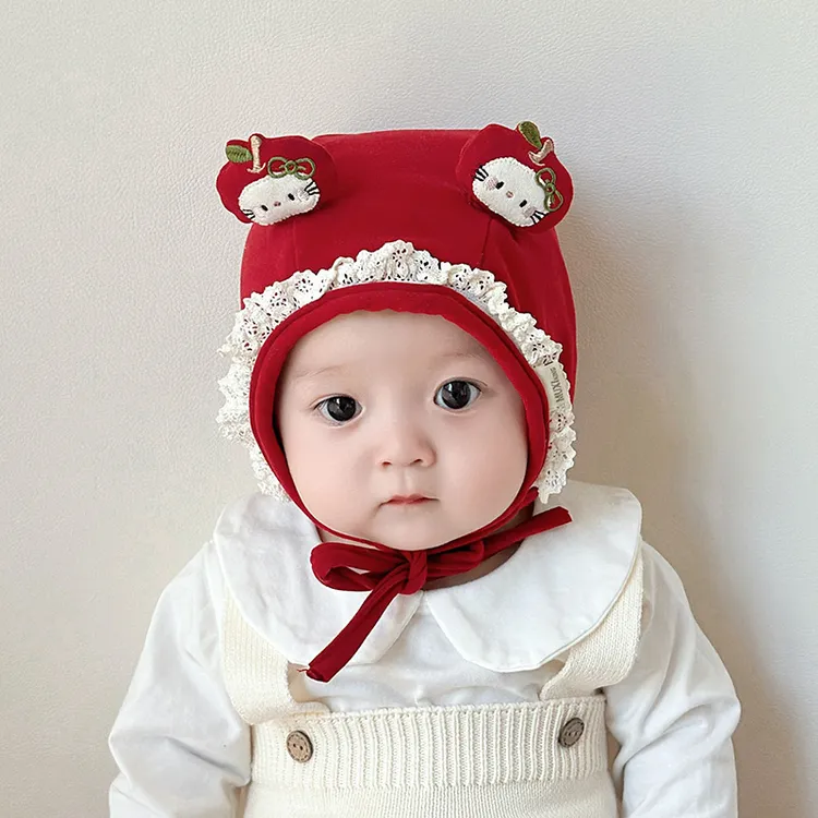 婴儿帽子春秋季薄款宝宝护耳帽超萌婴幼儿女胎帽护囟门帽冬季新款