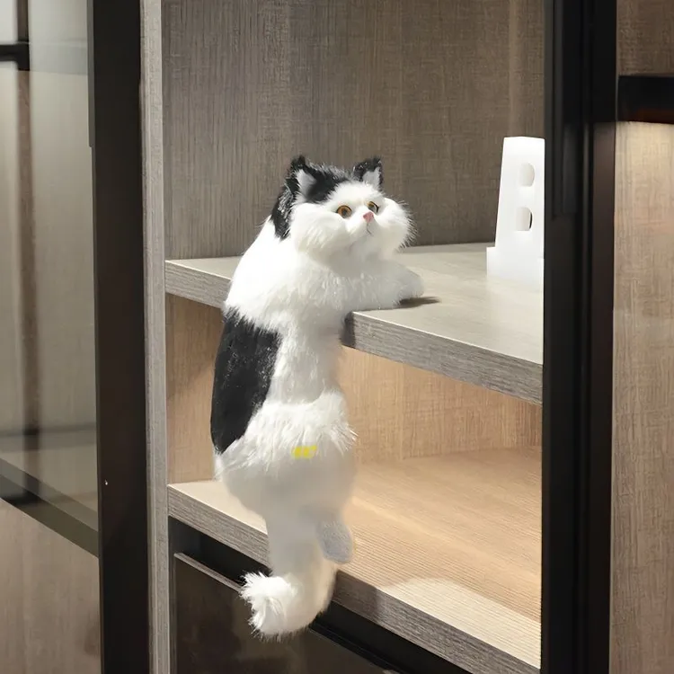 电视猫挂件客厅摆件ins猫咪玩偶摆件客厅现代仿真不掉毛