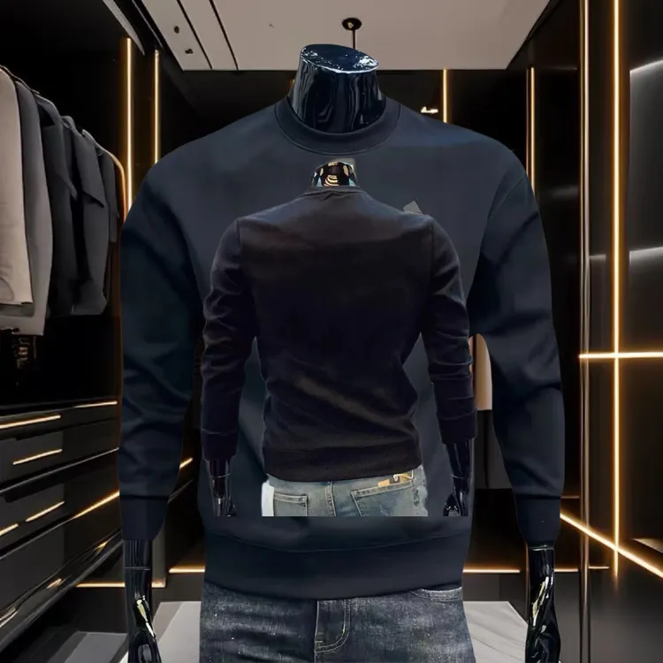 秋冬耐磨秋季字母潮流卫衣休闲轻奢修身百搭长袖网红上衣时尚黑色