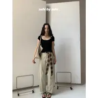 原野斯嘉丽 松弛感美拉德弯刀宽松西装裤女休闲阔腿裤夏