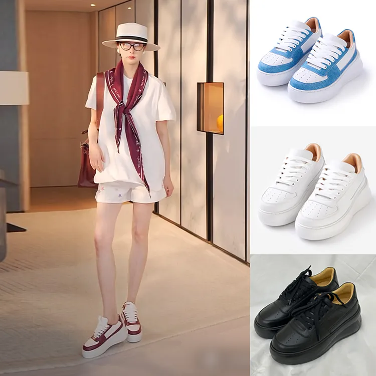 TRACY CHU 四色牛皮拼内里鹿皮松糕运动鞋