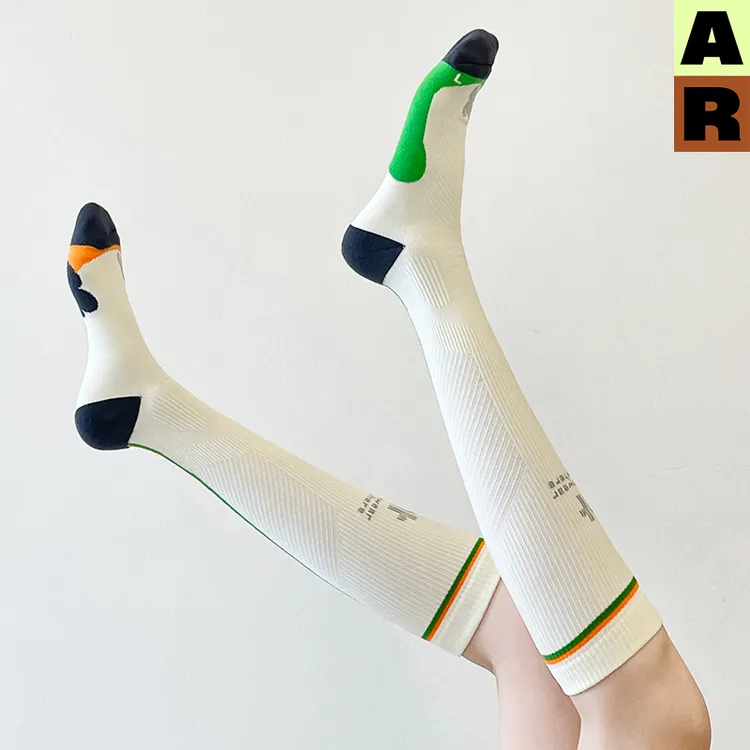  AR原创a线轻运动显瘦小腿袜新款长筒及膝袜棉透气压力袜设计线