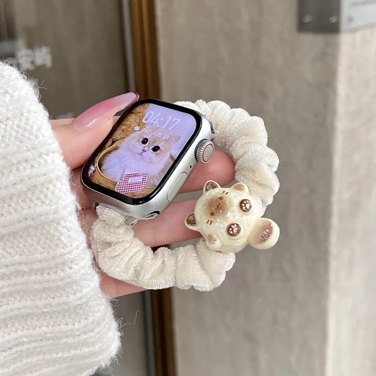 暹罗猫皮筋发圈可爱女款手表表带适用apple watch11iwatchS10s9s8