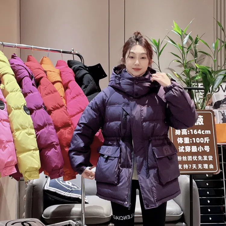 冬季中长款（连帽可摘）衣长73加厚棉服女收腰显瘦保暖外套新款2889