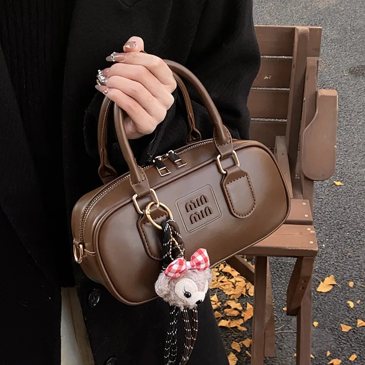 时尚美拉德高品质手提波士顿小包包简约复古通勤单肩女包