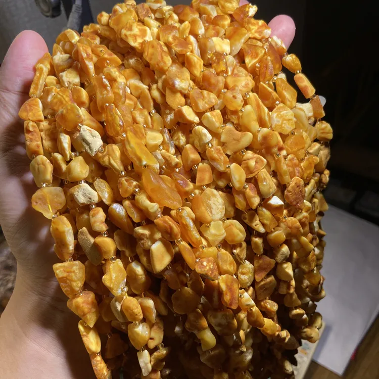 白蜡海飘蜜蜡原石项链27到30g
