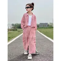 女童2025春夏新款洋气三件套装(内搭马甲微染色介意勿拍)B1296