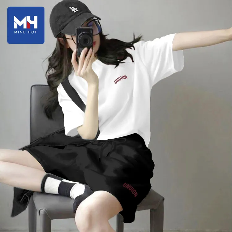 唐狮集团MH运动服套装女夏季新款休闲宽松短裤学生2025超火一套L