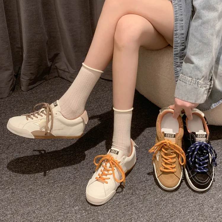 贾不假德训鞋女款2025新款夏季复古百搭老钱风星星内增高透气女鞋