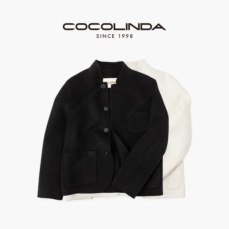 COCOLINDA | 绵羊毛莱赛尔老钱风【手工双面呢】后开叉外套C3724 