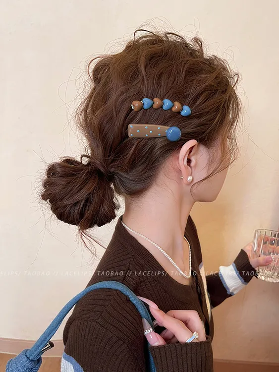 海盐奶咖~发夹女爱心边夹前额一字发卡碎发刘海夹子头饰2025新款