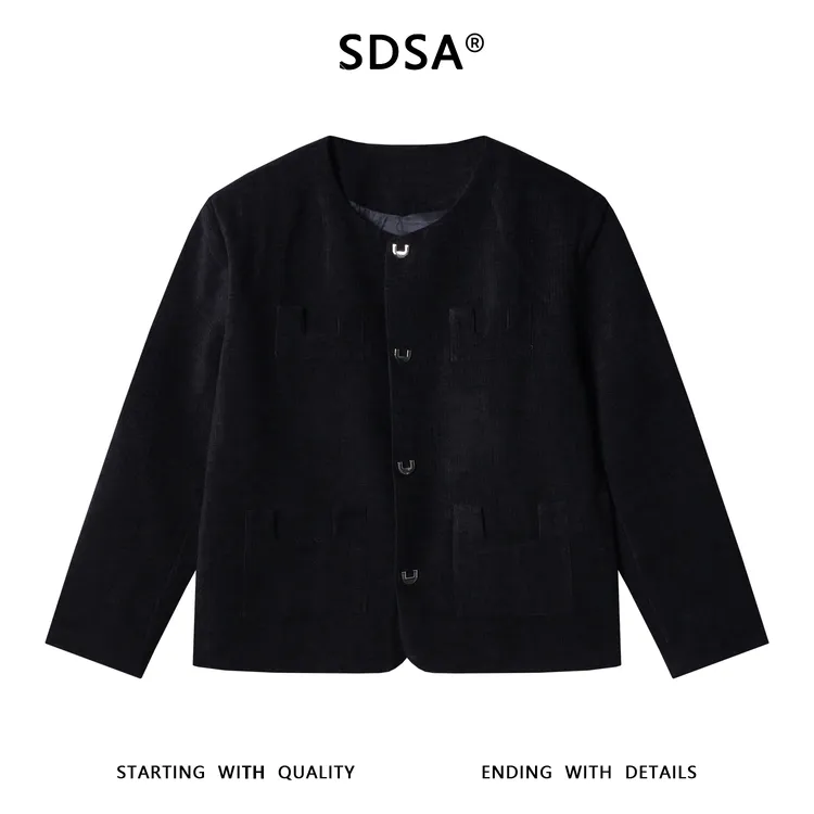 SDSA男士秋冬新款痞帅男装韩版纯色小众设计夹克上衣百搭潮流外套
