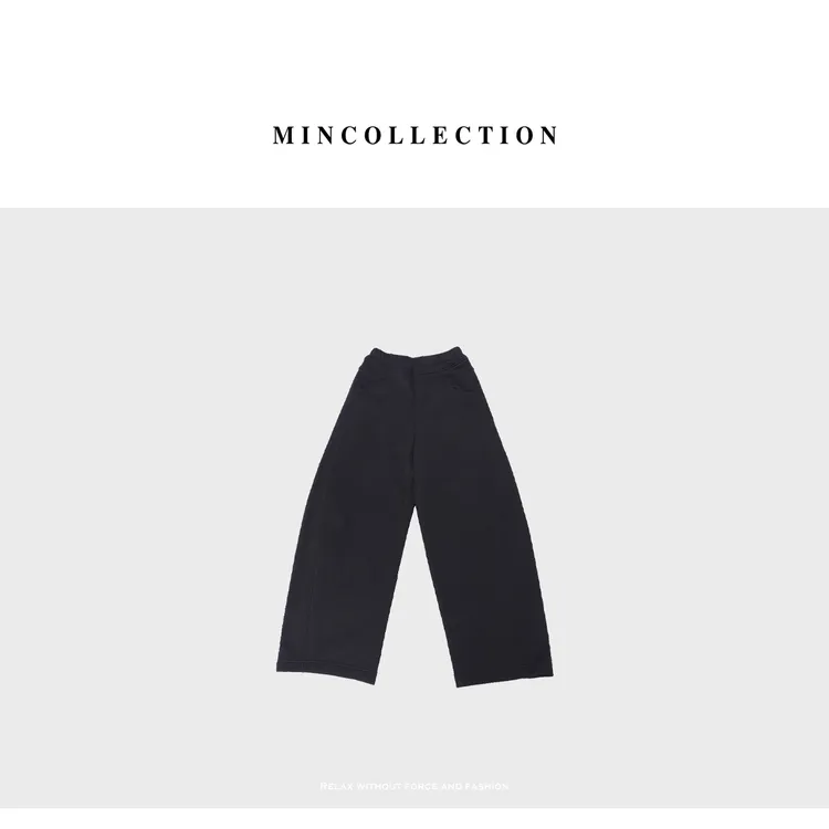 DE Mincollection茧型加绒卫裤/厚款立体剪裁显瘦弧形卫裤40378