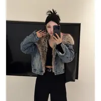 2025/冬/复古毛领加厚牛仔短外套 7033#