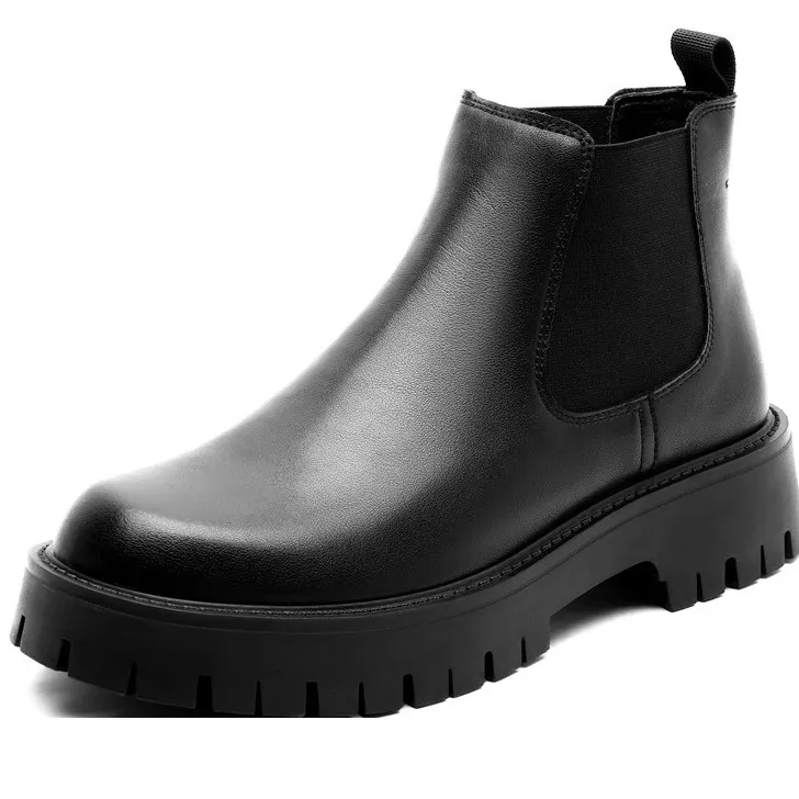 马丁靴男士冬季真皮英伦风切尔西男靴加绒高帮皮靴潮流百搭靴子男