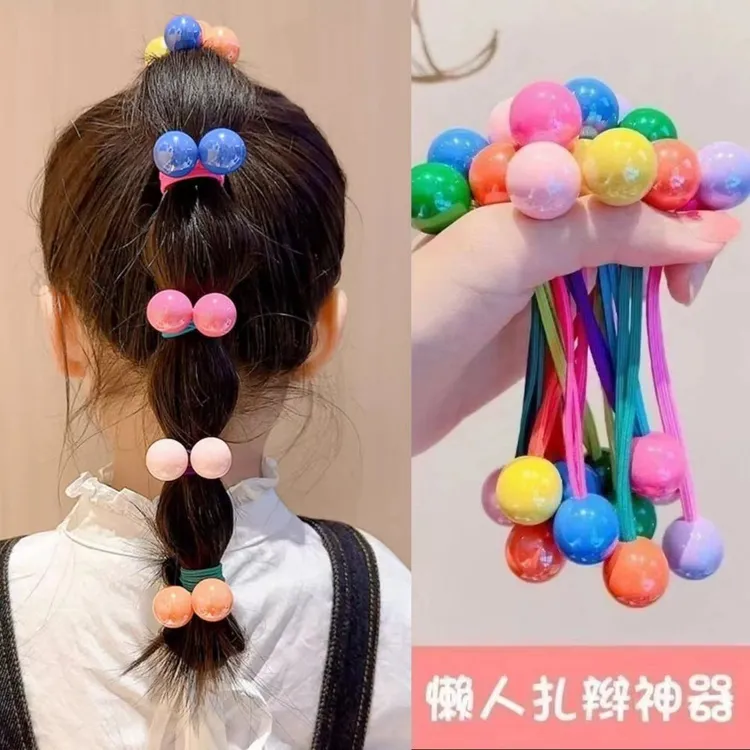 儿童秋季糖果色发圈双头绳皮筋发绳宝宝扎高马尾不伤发高弹力发饰
