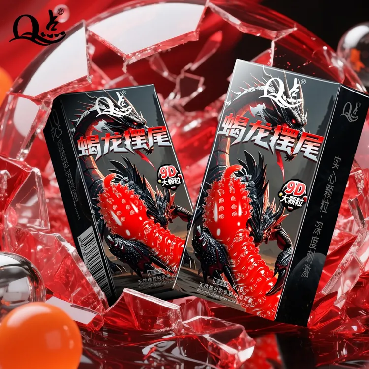 【蝎龙摆尾】Q点暴爽大颗粒避孕套子 持久防敏感延迟控时安全套套 玻尿酸润滑免洗超薄byt冰火一体螺纹情趣套天然橡胶胶乳男用避孕套